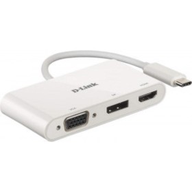 D-Link DUB-V310 3-in-1 USB-C Hub with HDMI, VGA and DisplayPort DUB-V310 ,1* USB-C connector , 1* HDMI Port, 1* VGA, 1* DisplayP
